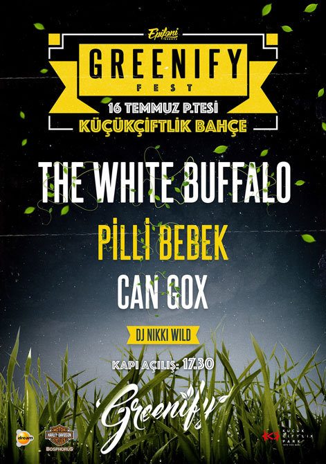 The White Buffalo Greenify 2018 Konser Afişi Posteri